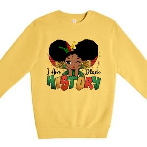 I Am Black History Month African American Queen Gift Premium Crewneck Sweatshirt