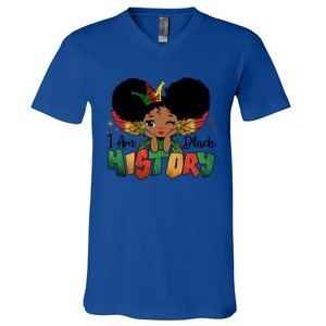 I Am Black History Month African American Queen Gift V-Neck T-Shirt