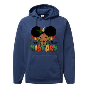 I Am Black History Month African American Queen Gift Performance Fleece Hoodie