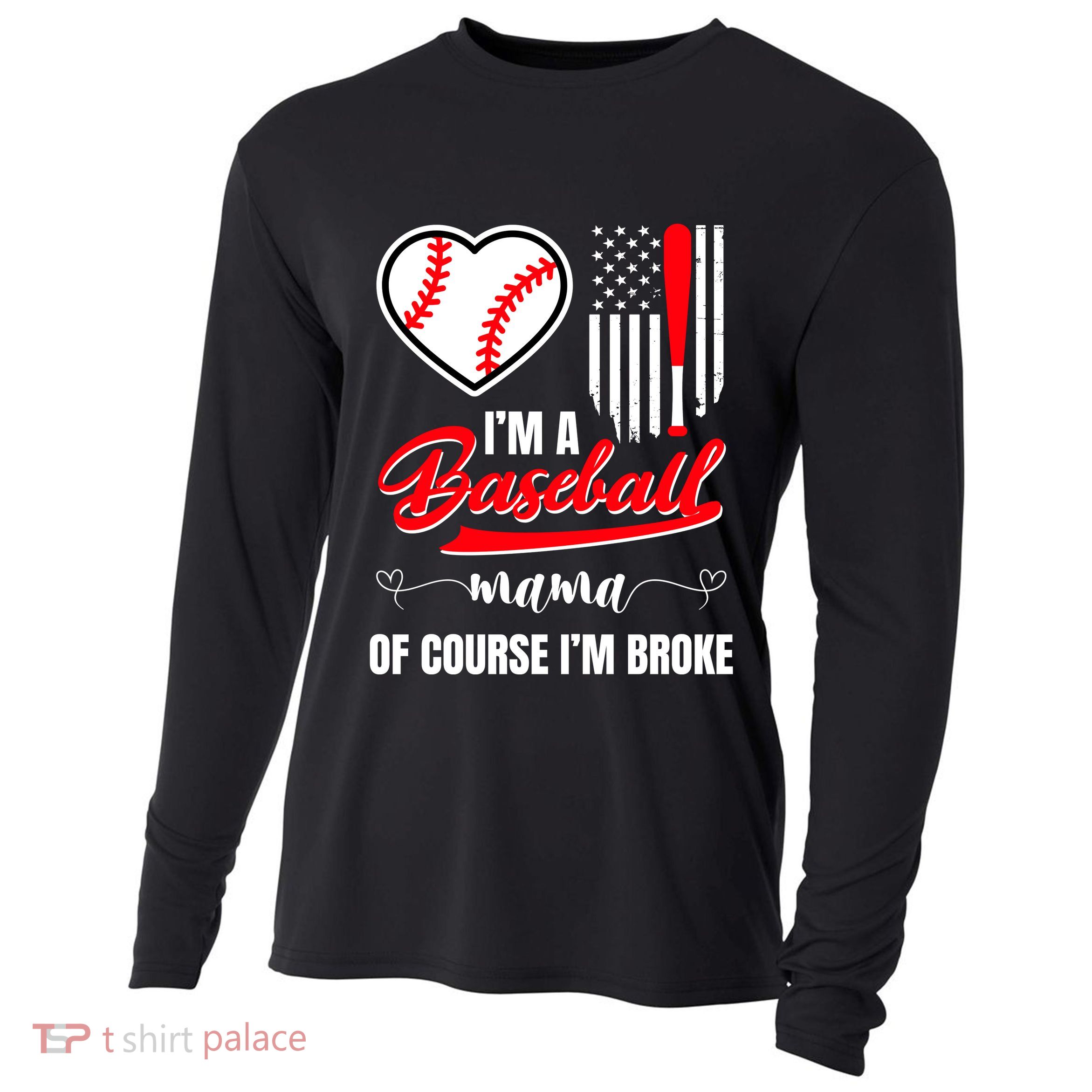 IM A Baseball Mom Of Course IM Broke Cooling Performance Long Sleeve Crew