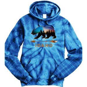 Idaho American Black Bear Starry Night Sky Travel Souvenir Tie Dye Hoodie