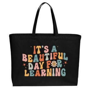 Its A Beautiful Day For Learning Best Teacher Ever Cotton Canvas Jumbo Tote