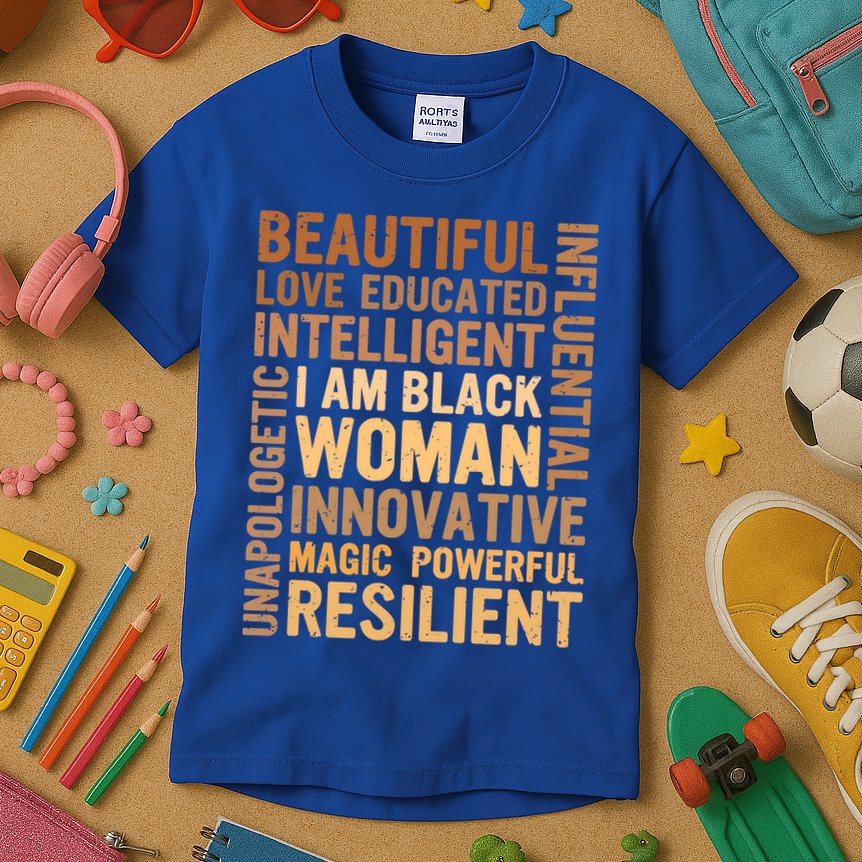 I Am Black Black History Month Juneteenth Black Meaningful Gift Kids T-Shirt