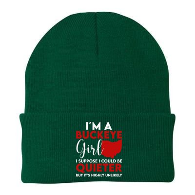 Im A Buckeye Girl O.H.I.O S.T.A.T.E Knit Cap Winter Beanie