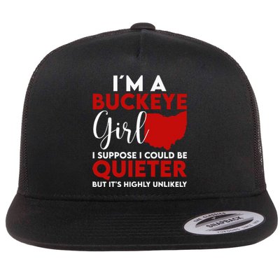 Im A Buckeye Girl O.H.I.O S.T.A.T.E Flat Bill Trucker Hat