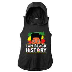 I Am Black History For Boy Black History Month Ladies PosiCharge Tri-Blend Wicking Draft Hoodie Tank