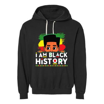 I Am Black History For Boy Black History Month Garment-Dyed Fleece Hoodie