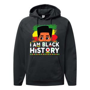 I Am Black History For Boy Black History Month Performance Fleece Hoodie