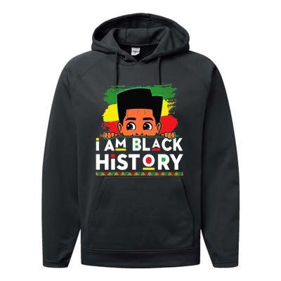 I Am Black History For Boy Black History Month Performance Fleece Hoodie