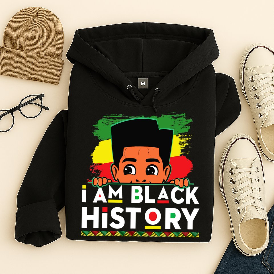 I Am Black History For Boy Black History Month Hoodie