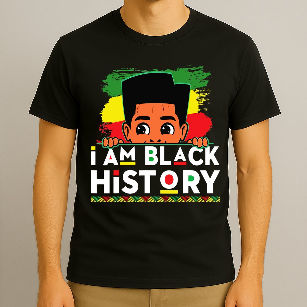 I Am Black History For Boy Black History Month T-Shirt