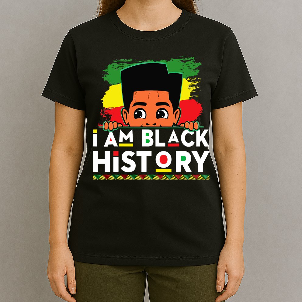 I Am Black History For Boy Black History Month T-Shirt
