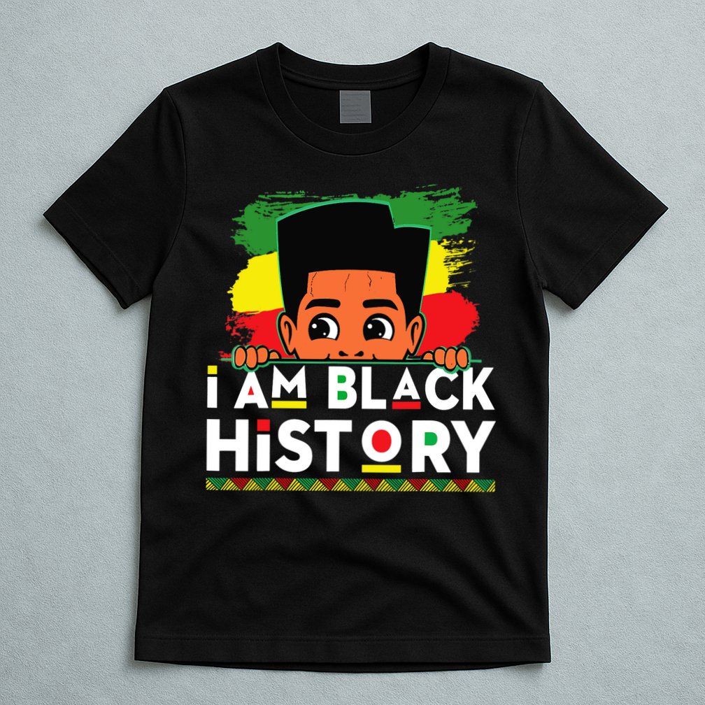 I Am Black History For Boy Black History Month T-Shirt