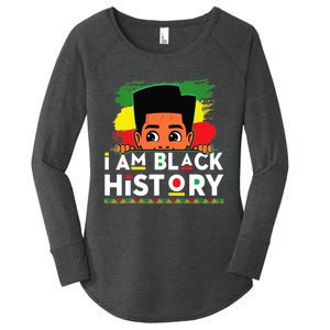 I Am Black History For Boy Black History Month Women's Perfect Tri Tunic Long Sleeve Shirt