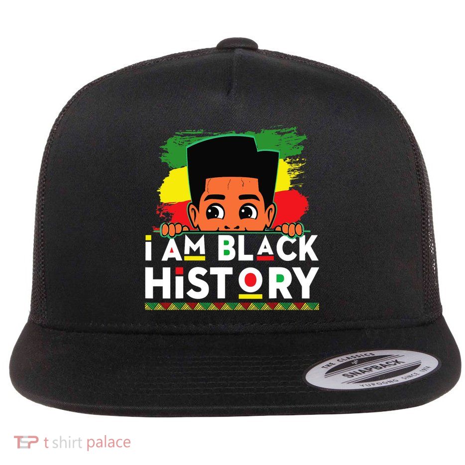 I Am Black History For Boy Black History Month Flatbill Hat