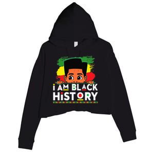 I Am Black History For Boy Black History Month Crop Fleece Hoodie