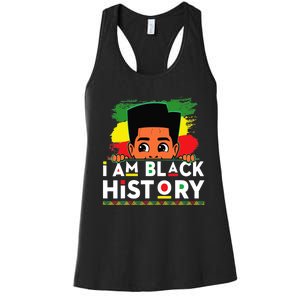 I Am Black History For Boy Black History Month Women's Racerback Tank