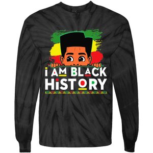 I Am Black History For Boy Black History Month Tie-Dye Long Sleeve Shirt