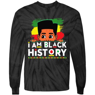 I Am Black History For Boy Black History Month Tie-Dye Long Sleeve Shirt