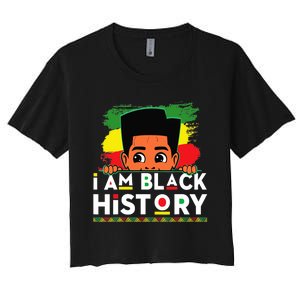 I Am Black History For Boy Black History Month Women's Crop Top Tee