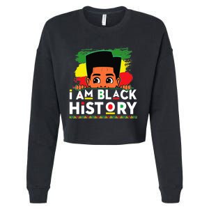 I Am Black History For Boy Black History Month Cropped Pullover Crew