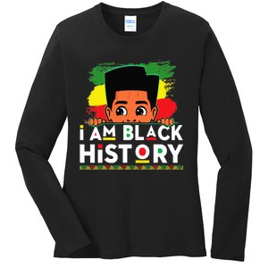 I Am Black History For Boy Black History Month Ladies Long Sleeve Shirt