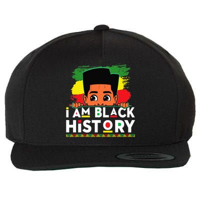 I Am Black History For Boy Black History Month Wool Snapback Cap