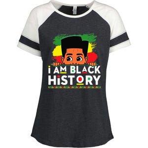 I Am Black History For Boy Black History Month Enza Ladies Jersey Colorblock Tee