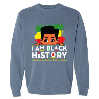 I Am Black History For Boy Black History Month Garment-Dyed Sweatshirt