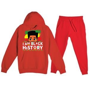 I Am Black History For Boy Black History Month Premium Hooded Sweatsuit Set