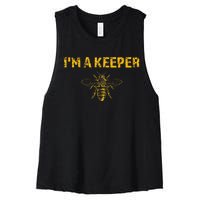 IM A Bee Keeper Honey Bee Apiarist Funny Beekeeping Women's Racerback Cropped Tank