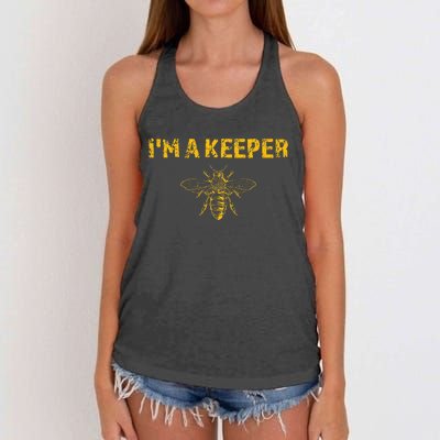 IM A Bee Keeper Honey Bee Apiarist Funny Beekeeping Women's Knotted Racerback Tank