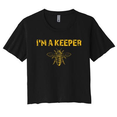 IM A Bee Keeper Honey Bee Apiarist Funny Beekeeping Women's Crop Top Tee