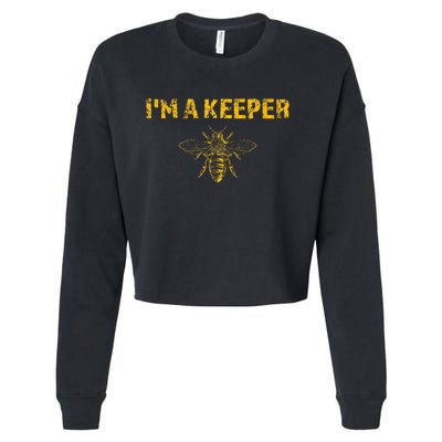 IM A Bee Keeper Honey Bee Apiarist Funny Beekeeping Cropped Pullover Crew