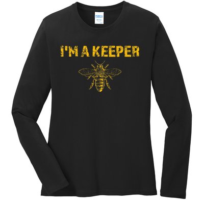 IM A Bee Keeper Honey Bee Apiarist Funny Beekeeping Ladies Long Sleeve Shirt