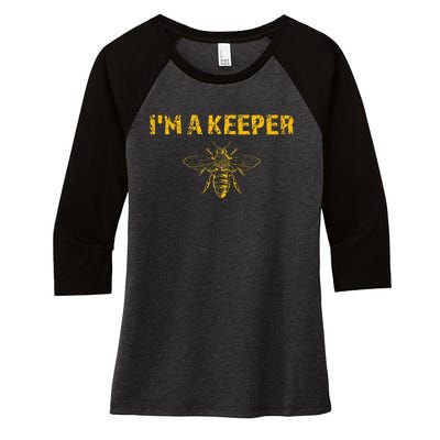 IM A Bee Keeper Honey Bee Apiarist Funny Beekeeping Women's Tri-Blend 3/4-Sleeve Raglan Shirt