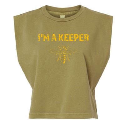 IM A Bee Keeper Honey Bee Apiarist Funny Beekeeping Garment-Dyed Women's Muscle Tee