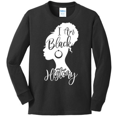 I Am Black History Month For Girl Afro American Kids Long Sleeve Shirt