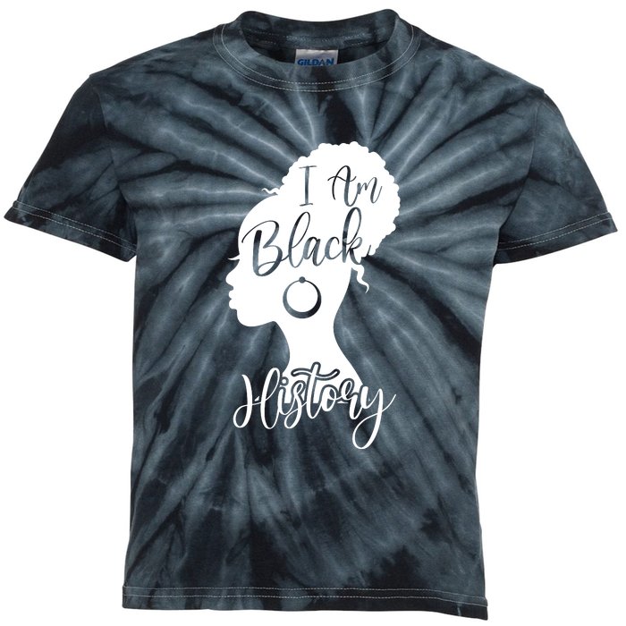 I Am Black History Month For Girl Afro American Kids Tie-Dye T-Shirt