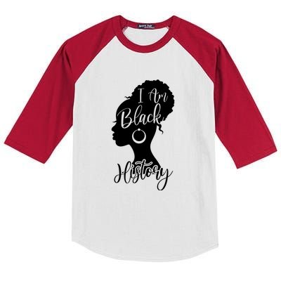 I Am Black History Month For Girl Afro American Kids Colorblock Raglan Jersey