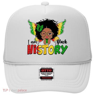 I Am Black History Month African American High Crown Mesh Back Trucker Hat