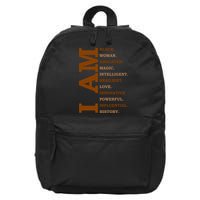 I Am Black Powerful Pride Quote 16 in Basic Backpack