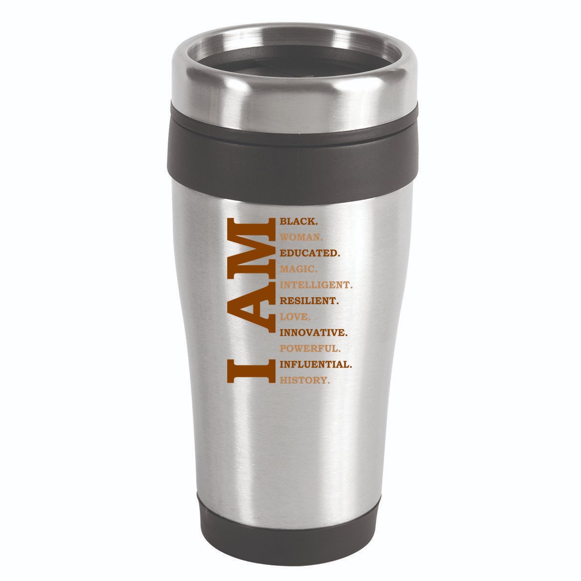 I Am Black Powerful Pride Quote 16oz Travel Tumbler