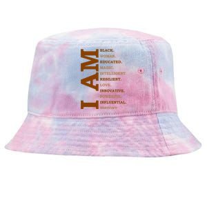 I Am Black Powerful Pride Quote Tie-Dyed Bucket Hat