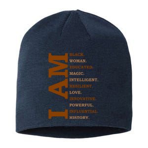 I Am Black Powerful Pride Quote Sustainable Beanie