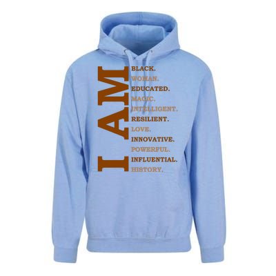 I Am Black Powerful Pride Quote Unisex Surf Hoodie