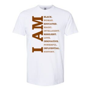 I Am Black Powerful Pride Quote Softstyle CVC T-Shirt