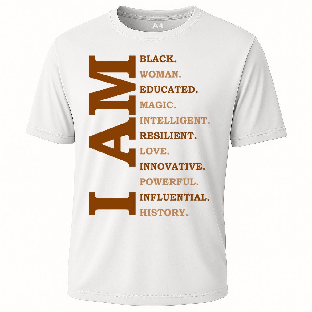 I Am Black Powerful Pride Quote Cooling Performance Crew T-Shirt