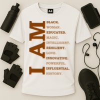 I Am Black Powerful Pride Quote Cooling Performance Crew T-Shirt