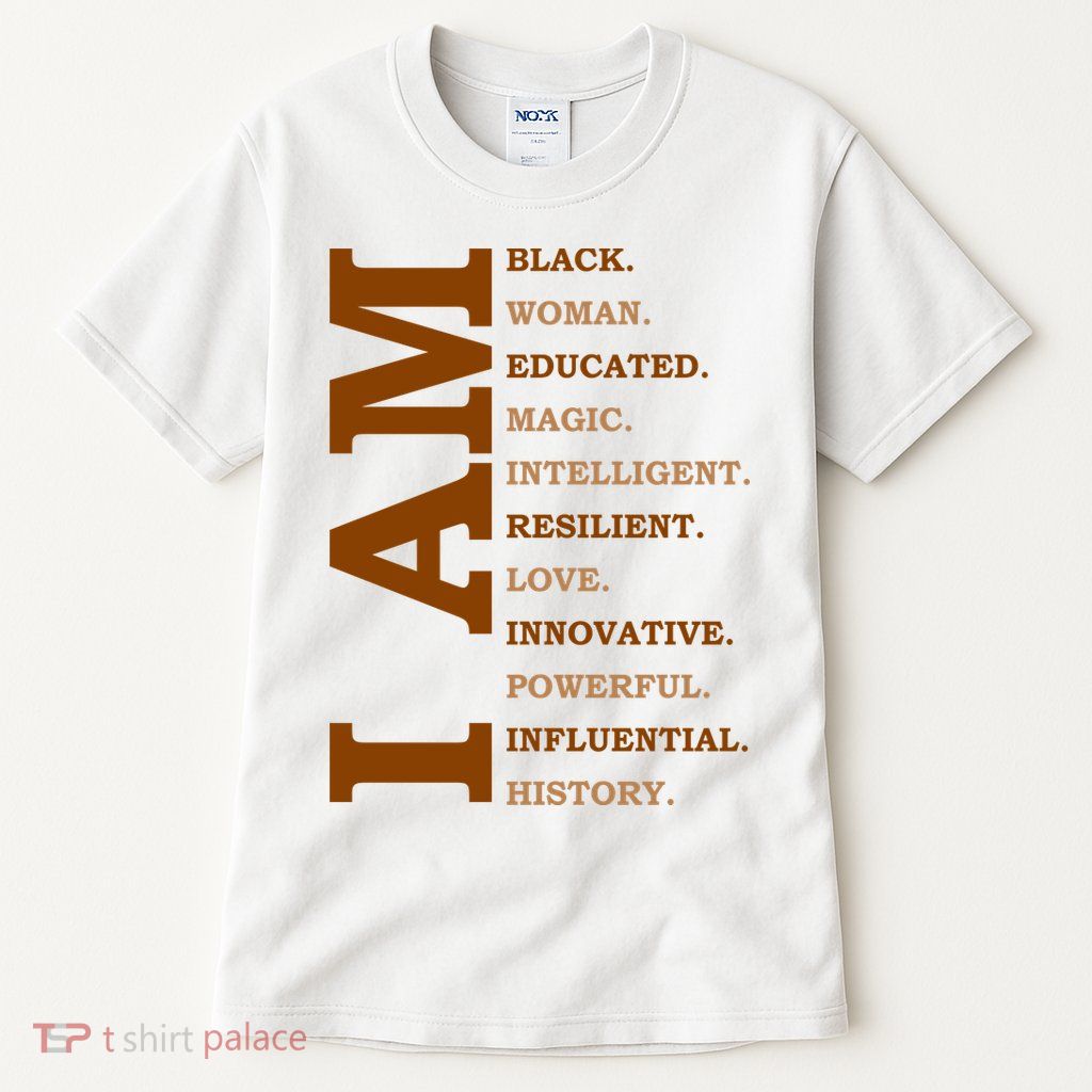 I Am Black Powerful Pride Quote Tall T-Shirt